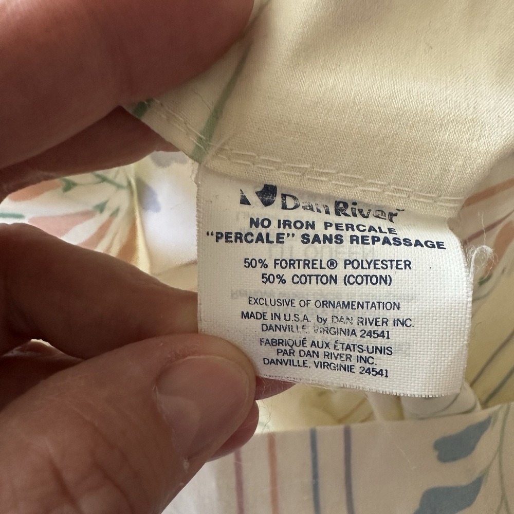 Vintage Dan River No Iron Percale‎ Queen Size Pillow Cases Set Of 2 Floral USA - Picture 3 of 7